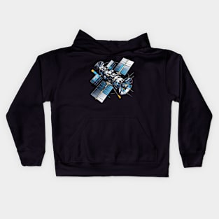 Geometric Satellite Array | Abstract Spacecraft Design Tee Kids Hoodie